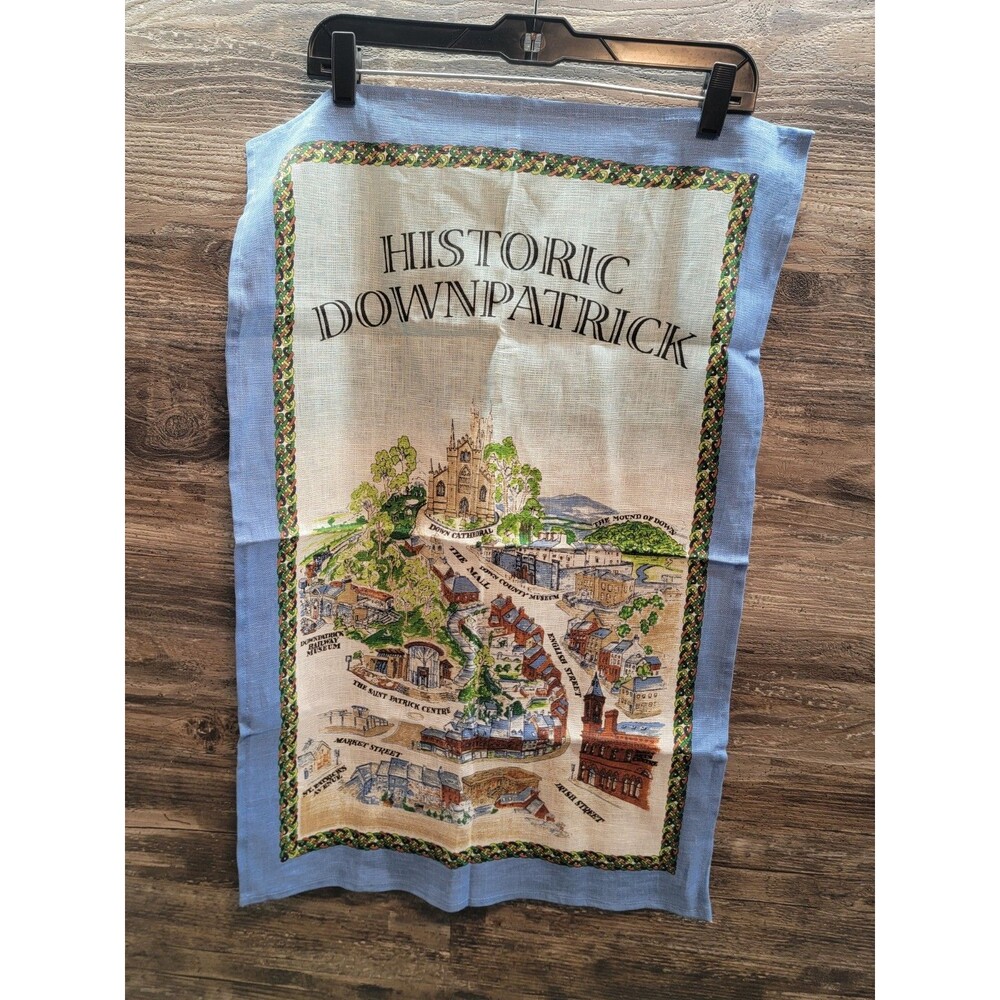 NEW Souvenir Printed Irish Linen Kitchen Tea Historic DownPatrick Made Ulster